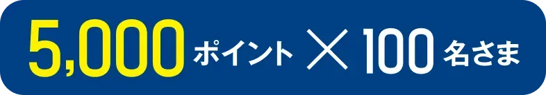 5,000ポイント×100 名さま